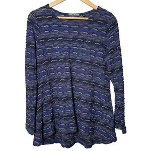 Sno Skins Snoskins Womens Top Blouse Shirt Artsy Eclectic Large Textured Crinkle